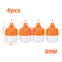 ราคา หลอดไฟตุ้มพกพา LED 80W หลอกไฟแคมป์ปิ้ง แบบชาร์จแบตUSB แสงไฟปรับได้3โหมด กันน้ำกันฝน (21746746257)