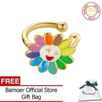 ราคา BAMOER ต่างหูสีทองเคลือบรุ้ง1ชิ้นสำหรับผู้หญิง925เงินสเตอร์ลิงต่างหูรูปหัวใจสีแดงลิปงูดอกทานตะวันสีชมพูต่างหู Lightning SCE1232 (9405816148)