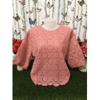 ราคา เสื้อลูกไม้ เสื้อลูกไม้แขนสามส่วน เสื้อ เสื้อผู้หญิง เสื้อผ้าคนอ้วน เสื้อสาวอวบ เสื้อออกงาน เสื้อใส่เที่ยว รุ่น5205บัวตอง (17019270870)