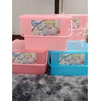 ราคา กล่องฝาล๊อค กล่องฝาล๊อคมีหูหิ้ว กล่องคอนเทนเนอร์ กล่องเก็บของแบบมีหูหิ้วฝาปิด รุ่น 3040 คละสี (21892246061)