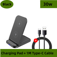 ราคา KEBETEME 30W แท่นชาร์จไร้สายอย่างเร็วแบบพับได้ที่วางโทรศัพท์แท่นแท่นวาง (19921741097)