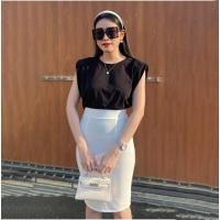 ราคา สินค้าพร้อมส่ง กระโปรงผ้าวูลเวฟทรงดินสอผ่าหลัง K656 (18924860992)