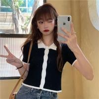 ราคา Zhu Xia เสื้อยืดสำหรับเสื้อโปโลผู้หญิงคอปกเสื้อยืดเอวลอยถักผ้าไหมน้ำแข็ง (17294985311)