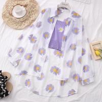 ราคา ใหม่ แฟชั่นทั้งหมด เสื้อเชิ้ตชีฟองลายดอกเดซี่เกาหลี เสื้อแขนยาวกันแดดผู้หญิง (21687297878)