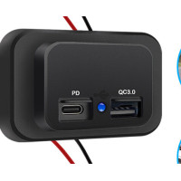 ราคา KEBETEME ช่องเสียบที่ชาร์จ USB สำหรับ QC3 0รถยนต์ที่ชาร์จแบตในรถ PD สำหรับรถมอเตอร์ไซด์12V 24V ATV RV เรือรถบัสรถ UTV (18588172672)