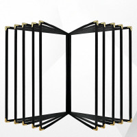 ราคา แฟ้มเมนูอาหาร แฟ้มใส่เมนูอาหาร ขอบโลหะสีทอง ขนาด A4 (21623552136)