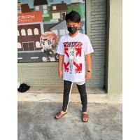 ราคา เสื้อ Off white street V 4 สกรีนแดงหน้าหลังสีสด พร้อมส่ง ชาย หญิง size S 5XL (21564705503)