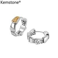 ราคา ต่างหูเกล็ดมังกรลายสัญลักษณ์ลายหญ้า Kemstone เครื่องประดับต่างหูห่วงชุบทองเงินสำหรับผู้หญิง (21503835240)