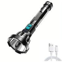 ราคา ไฟฉาย ABS ขนาดยาวชาร์จได้สว่างไฟฉาย LED พร้อมสาย USB 3โหมดกันน้ำสำหรับเดินป่าตั้งแคมป์ตกปลา (21431156663)