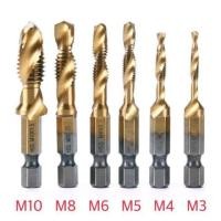 ราคา ชุดดอก ต๊าปเกลียว เจาะทีเดียวได้เกลียวเลย ในชุดมี 6 ขนาด M3 M10 ไฮสปีด HSS (16307931470)