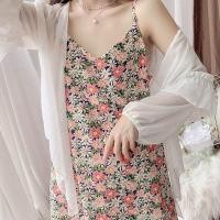 ราคา เดรสลายดอกไม้ เดรสสายเดี่ยวผูกไหล่ ชุดเดรสยาวคอวีสายเดี่ยว เดรสเเฟชั่นลำลอง ลายดอกเดซี่ (17498876289)