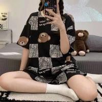 ราคา พร้อมส่ง ชุดนอนลายการ์ตูนน่ารักๆ ชุดนอน ชุดนอนผู้หญิงแขนสั้นพิมพ์ลายการ์ตูนสไตล์เกาหลีน่ารัก ชุดนอน ทุกตัวเป็นฟรีไชค์ค่ (21803727872)