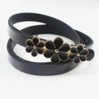 ราคา Taobao เข็มขัดหนังปุ่มลายดอกไม้สำหรับผู้หญิง เข็มขัดหนังแท้เข็มขัดเล็ก (21734617695)