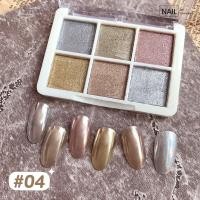 ราคา ผงเมทาลิคอัดแข็ง 1 ตลับ 6 ช่อง ขัดง่ายผงไม่ฟุ้ง (20119971365)