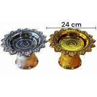 ราคา พานเงิน พานทอง พานสีทอง พานสีเงิน คุณภาพดี พาน พานโตก สีเงิน ทอง พลาสติก ขนาด12 28 cm (20713326178)