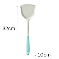 ราคา ตะหลิว ตะหลิวผัด กระบวย กระบวยมีรู ทัพพี ซิลิโคน สีขาวด้ามฟ้า รุ่นหนา ทนความร้อนสูง ทำความสะอาดง่าย (21534641848)