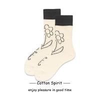 ราคา ถุงเท้า ถุงเท้าเกาหลี ถุงเท้า ข้อยาว ถุงเท้าแฟชั่น สไตล์เกาหลี ผ้า cotton นิ่ม PE57 (20253177308)