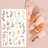 ราคา 3D Blooming Smoke Stickers สติ๊กเกอร์ติดเล็บลายหินอ่อน Golden Wave Drawing Ink Coloring Manicure Nail Slider Decors (16904612168)