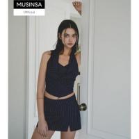 ราคา Blackpink Jennie not your rose Draping Halter Top navy (21548648627)