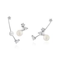 ราคา NEW Glintz Pear Tear Drop Ear Climber ต่างหูเงินแท้ ไต่หู ฝังด้วยเพชร cubic zirconia มุกธรรมชาติ ใส่ได้ 2แบบ (21279570909)