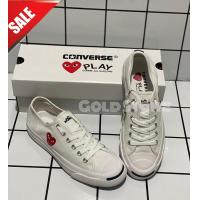 ราคา รองเท้า Converse Jack play สีขาว รูปหัวใจ งานอินโด รายละเอียดเย็บสวยแท้100 ใส่ได้ทั้ง ช ญ มาพร้อมกล่องหัวใจ (7483488659)