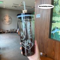 ราคา starbucks tumbler แก้ว starbucks แก้ว starbucks ของแท้ ใหม่สองชั้นถ้วยพลาสติกใสสร้างสรรค์ถ้วยน้ำ PP พลาสติกฟางดีไซน์สบายถ้วยฟาง goob 823 (20141936738)