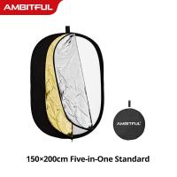 ราคา AMBITFUL 5in1 Reflector Board 60CM 80CM 110CM 80x120CM Silver White Gold Portable Collapsible Light Round Photography Reflector Board for Studio (15601015073)