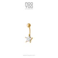 ราคา NooYoo จิวสะดือสำหรับผิวแพ้ง่าย Gold PVD 8mm Star CZ (12639493773)