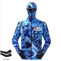 ราคา Abugarcia เสื้อแจ็กเก็ตแขนยาว ป้องกันรังสียูวี พิมพ์ลายคลื่นปลาฉลาม สีฟ้า สําหรับตกปลากลางแจ้ง (21779638662)