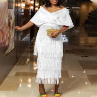 ราคา 2023กระโปรงลูกไม้คอวีเปิดไหล่เสื้อผ้ากุลสตรีชุดทางการเปิดชุดเดรสปาร์ตี้ฤดูร้อน (21604141479)