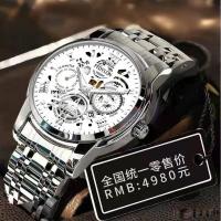 ราคา สวิส2024แท้นาฬิกาชื่อดังใหม่อัตโนมัติสำหรับผู้ชายไม่เป็นกลไกกลไกปฏิทินคู่ส่องสว่างกันน้ำแกะสลักกลวง (21756025142)