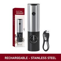 ราคา Rechargeable Electric Salt And Pepper Grinder Set With Charging Base Stainless Steel Automatic Salt Spice Grinder Pepper Mill (17337273270)