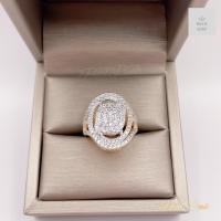 ราคา แหวนเพชรออกงาน แหวนเพชรหน้ากว้างออกงานประดับเพชรกระจุกทรงรีล้อมเพชรสองชั้น สวยหวานสวยหรู ขนาดฟรีไซต์ (21920759071)