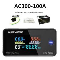 ราคา KWS AC300 โวลต์มิเตอร์แอมป์มิเตอร์ KWS พลังงาน AC 50 300V LED AC Wattmeter มิเตอร์ไฟฟ้า (21844290450)
