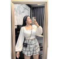 ราคา เสื้อคอเหลี่ยมแขนยาว สาวอวบ (19087945745)