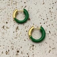 ราคา พร้อมส่ง ต่างหู BALENCIAGA Enamel glaze ROUND EARRINGS ทูโทนสีแมทต์เรียบง่ายและมีสไตล์ งานปั๊ม (19250416261)