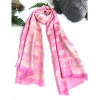 ราคา Thai silk ผ้าพันคอผ้าไหม ผ้าคลุมไหล่ ลายช้าง ลายดอกไม้ (9560604984)