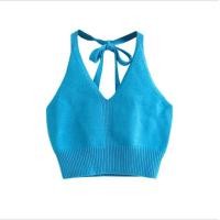 ราคา Pearlypanshop เสื้อครอปคล้องคอ เปิดหลังผ้ายืด สไตล์เกาหลี เสื้อครอปสายฝอ เสื้อผูกคอไหมพรม สุดเซ็กซี่ ราคาน่ารัก (13712494588)