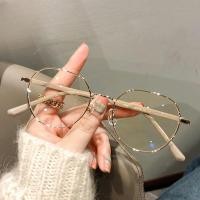 ราคา แว่นสายตาสั้นป้องกันแสงสีฟ้า TR90สำหรับผู้หญิงผู้ชายแฟชั่นกรอบโลหะเหลี่ยมแวววาวกรอบแว่นสายตาสั้นแว่นคอมพิวเตอร์เกรด0ถึง6 0 (21350855243)