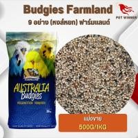 ราคา Budgies Farmland อาหารนกธัญพืช 9 อย่าง หงส์หยก ฟาร์มแลนด์ แบ่งขาย 250G 500G 1KG (19899479849)