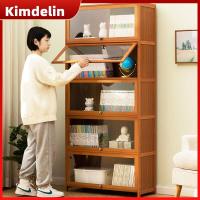 ราคา KIMDELIN ตู้โชว์5 4 3ชั้นชั้นชั้นหนังสือที่จัดระเบียบตู้ไม้ชั้นหนังสือกระจกชั้นไม้เก็บของประตูพลิก (21974737855)