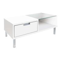 ราคา SB Design Square KONCEPT FURNITURE โต๊ะกลางไม้ท๊อปกระจก รุ่น Wish สีขาว 80X45X33 ซม (3667152670)