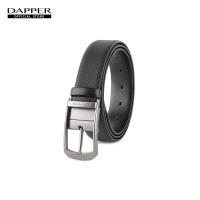 ราคา DAPPER เข็มขัดหนังแท้ Carbon Fiber Reversible Pin Buckle Belt แบบใส่ได้ 2 ด้าน สีดำ (21887353589)