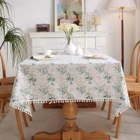 ราคา Cotton Print Leaf Flower Tablecloth for Kitchen Dining Room Wedding Party Rectangular table cloth cover Home Decoration (20015464510)