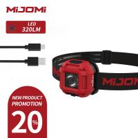 ราคา ไฟหน้าขนาดเล็กชาร์ตไฟได้ MIJOMI H10ไฟหน้าไฟฉายติดศีรษะ3โหมดน้ำหนักเบาพกพาได้เอียงได้180องศากันน้ำสำหรับการเดินป่าการวิ่งตอนกลางคืนเล่นกีฬากลางแจ้ง (21962288840)