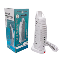 ราคา ปลั๊กไฟคอนโด ปลั๊กไฟทาวเวอร์ มีมอก รับรองคุณภาพ กำลังไฟ 2300W มีช่องเสียบUSB รุ่น PAE 06U (21747474213)
