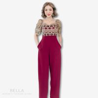 ราคา BELLA จั้มสูทขายาว ลูกไม้ลายมงกุฎ M34in 38in ชุดออกงาน ชุดทำงาน JL01a แบรนด์ไทย (21574468325)