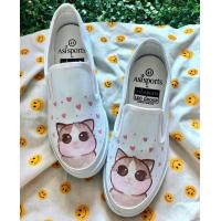 ราคา รองเท้าเพ้นท์ลายน้องแมว (20343453027)