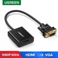 ราคา UGREEN Active HDMI to VGA Adapter with 3 5mm AUX Audio Jack HDMI Female to VGA Male Converter for TV Stick PC Projector (21540710170)
