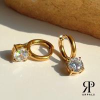 ราคา URPALS ต่างหูห่วง Stainless ชุบทอง 18K ต่างหูฝังเพชร ต่างหูมินิมอล ต่างหูออกงาน (21947077944)